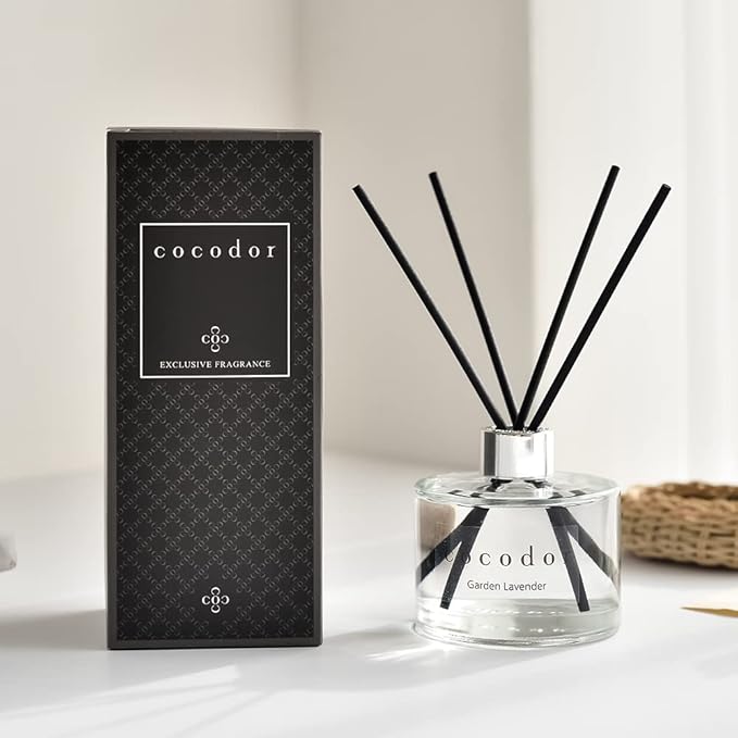 COCODOR Signature Reed Diffuser Set/Pure Cotton / 6.7oz /2 Pack/Home Fragrance Diffuser, Oil Scent Diffuser for Bathroom Shelf Decor