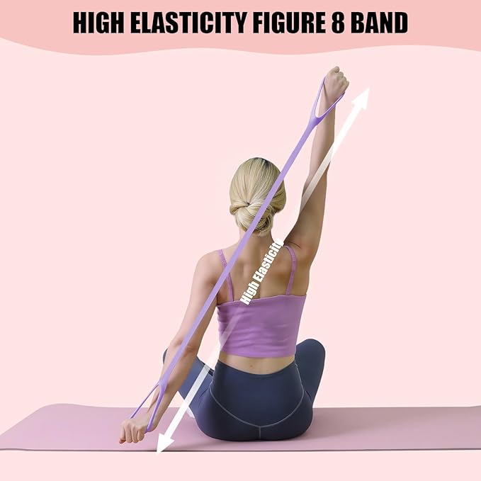Figure 8 Resistance Bands, 8-Shaped Exercise Band for Women Arms Shoulder Back Legs Stretching Pilates Yoga