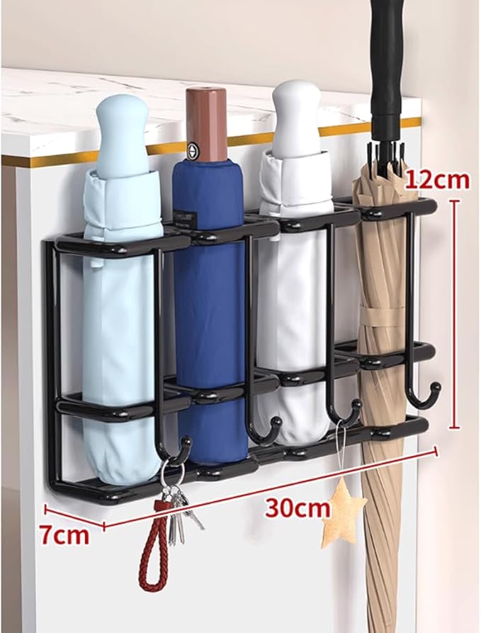 4/6 Compartment Umbrella Stand Wall Mounted Modern Metal Space Saving Umbrella Holder Rack Indoor Umbrella Organizer for Home