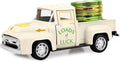 St Patricks Truck Decor White Metal Car with Gold Green Coin St Patrick’s Day Decor Farmhouse Vintage Green Metal Truck Decor Irish Party Decoration Vintage Collectible Car for Desk Bookshelf