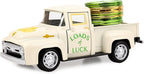 St Patricks Truck Decor White Metal Car with Gold Green Coin St Patrick’s Day Decor Farmhouse Vintage Green Metal Truck Decor Irish Party Decoration Vintage Collectible Car for Desk Bookshelf