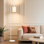 SIBRILLE Floor Lamp with Linen Shade, Dimmable Tall Standing Lamp with Remote Control & 3 Color Temperatures, Modern Floor Lamps for Living Room Bedroom Office Corner, 9W LED Bulb Included