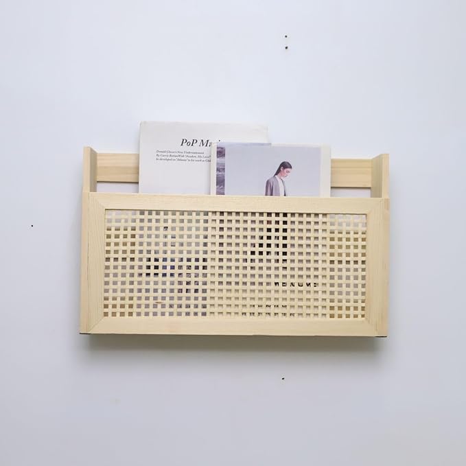 Wooden Magazine Rack Wall-Mounted DIY Home Decor Magazine Holder Mail Sorter for Office Entryway Kids’ room and Living Room.