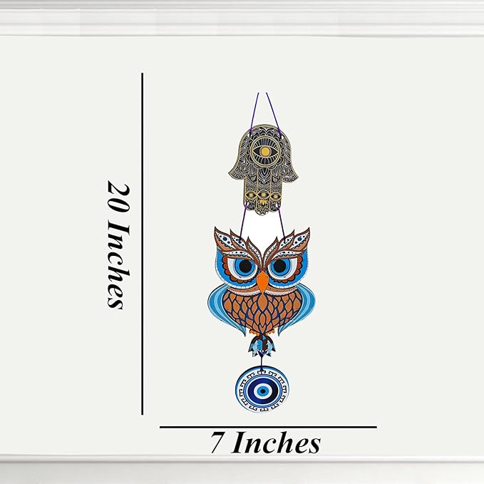 Decorative Bird Mobile Wall Hanging, Colorful Swallow Design with Flowers, Traditional Tattoo Style Art (OWL_Hanging_D_1)