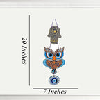 Decorative Bird Mobile Wall Hanging, Colorful Swallow Design with Flowers, Traditional Tattoo Style Art (OWL_Hanging_D_1)