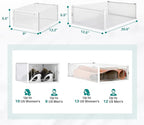 PARANTA 8-Piece Boot and 12-Piece Shoe Storage Box, Stackable Clear Plastic Shoe Box, Space-Saving Shoe Organizer for Boots, Sneakers, and High Heels, Clear