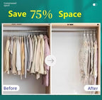 Hanging Vacuum Space Saver Bags 6 Pack, Closet Organizer Storage Bags, Vacuum Seal Clear Bags for Clothes, Suits, Dress or Jackets