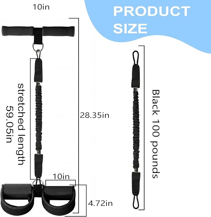 Upgraded Pedal Resistance Band with Handle - Fashion Puller Exercise Tool, Thickened Built-in Latex Tube Pedal Resistance Device & Soft Nitrile Rubber Anti-Slip Footrest for The Core/Arms