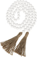 IMIKEYA Wooden Beads Garland: Farmhouse Wood Bead Garland for Tiered Tray Farmhouse s Hanging Wood Rustic s for Coffee Table Decor