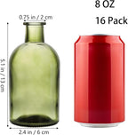 YOUEON 16 Pack Green Glass Bud Vases, Small Bud Vases in Bulk, Glass Flower Vases for Centerpieces, Vintage Decorative Bottle Vases for Flowers, Home Decor, Wedding Reception, Office