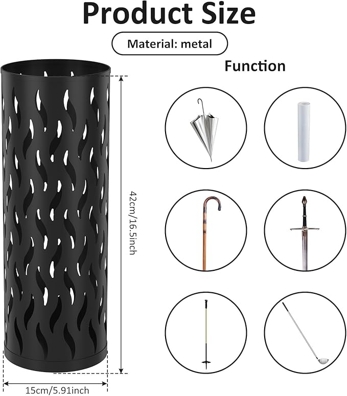Umbrella Stand, Metal Umbrella Holde,r Hollowed Umbrella Rack, Freestanding Umbrella Stand Rack, Practical Umbrella Organizer, Indoor Umbrella Storage Rack for Home Entryway