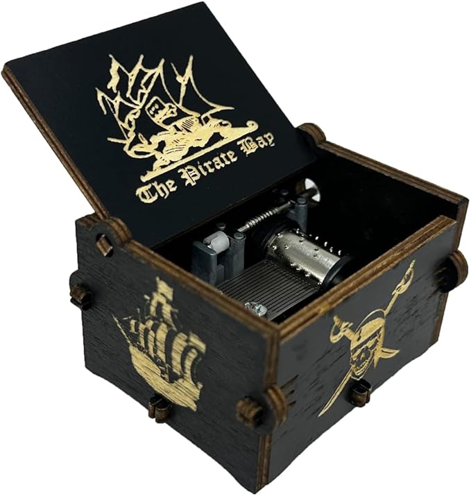 Youtang Pirates of The Caribbean Music Box Hand Crank Musical Box Carved Wooden,Play (Davy Jone's Theme, Black)