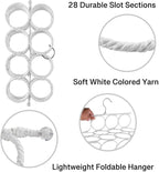Super Z Outlet Foldable 28 Ring Hole Slots Space Saving Clothing Closet Hanger Scarf, Ties, Belts, Socks Organizer for Home Bedroom, Bathroom, Living Room (White)