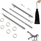 Sovyime Black Portable Exercise Spreader Bar, Restore Pilates Sports Aid Training Fitness Gear Pilates Aid Kit, Home Yoga Gym Kit (2pcs Silver)