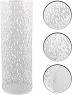 Toddmomy Umbrella Holder, Umbrella Stand for Entryway, Metal Umbrella Organizer Round Umbrella Rack Freestanding Tall Floor Vase Canes Walking Sticks Golf Clubs Organizer White