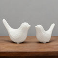 FANTESTICRYAN Set of 2 Small Ceramic Birds Statue, Home Decor Modern Style Animal Sculptures, Decorative Figurine Ornaments for Office Desktop, Bookshelf, Coffee Table, Bedroom, Living Room, Cabinets