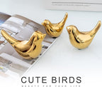 Notakia Small Birds Statues Home Decor Modern Style Decorative Ornaments for Living Room, Bedroom, Office Desktop, Cabinets (4Pcs Gold Birds)