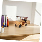 Toyvian Rustic Car Figurine Handmade Antique Wooden Car Model for Vintage Home Decor Unique Retro Vehicle Decoration for Office and Study Charming