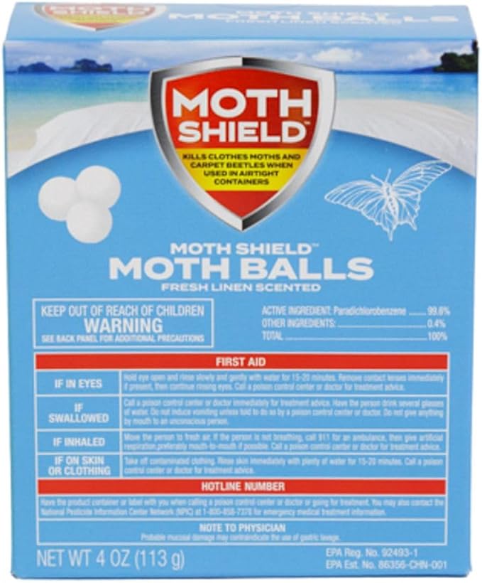 Moth Shield Moth Ball Traps for Clothes, Furniture, Carpet and Pantry Moths, Fresh Linen Scented, 4 Ounce Box (Fresh Linen, 4 Ounce (2 Pack))