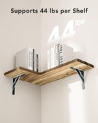 AMADA HOMEFURNISHING Corner Floating Shelves, Set of 4 Corner Shelf Wall Mounted, Shelves for Wall Decor, Corner Wood Shelf for Home Decor, Office, Bedroom, Bathroom, Laundry Room, Kitchen