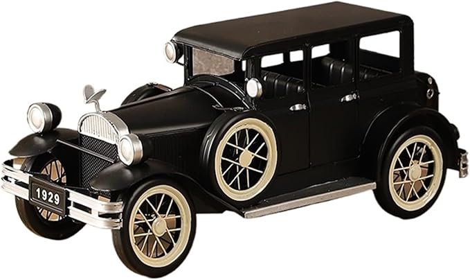 Mini Cars Replica Retro Nostalgic Iron Classic Car Ornaments Home Living Room TV Cabinet Car Model Desktop Decorations Race Car Birthday Party Decorations(Black)