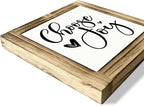 Positive Wood Sign, Farmhouse Table Shelf Decor, Decorative Wooden Box Signs, Home Decor for Living Room Bathroom Kitchen, Bestie Gift, Choose Joy Sign, 5.9×5.9 inches