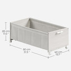 Under Bed Storage with Wheels, Wooden Under Bed Drawers On Wheels, Rolling Under Bed Shoe Storage, Space Saving,White,Quadruple Size,90L