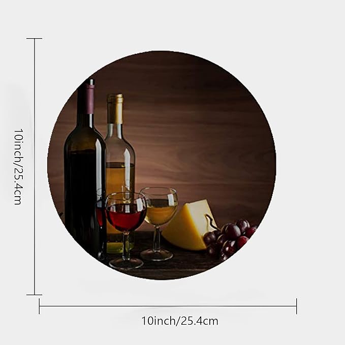 ALALAL 10'' Ceramic Decorative Plates Wine Bottle Grape Print Decorative Plate with Display Stand for Kitchen Dining Room Wine Cabinet Home Décor Art Decoration 10 inch