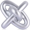 XMGZQ Silver Knot Decor for Coffee Table Book,Chain Link Decor for Bookshelf Entry Table TV Stand,Jax Knot Sculpture for Home Living Room,Object Decoracions para sala,adornos para sala Modernos