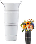 Metal Round Umbrella Stand Rack,Durable Freestanding Umbrella Rack with Cane and Walking Stick Holder,Decorative Vase,Suitable for Entryway and Porch Use,Organizer for Home and Office (White)
