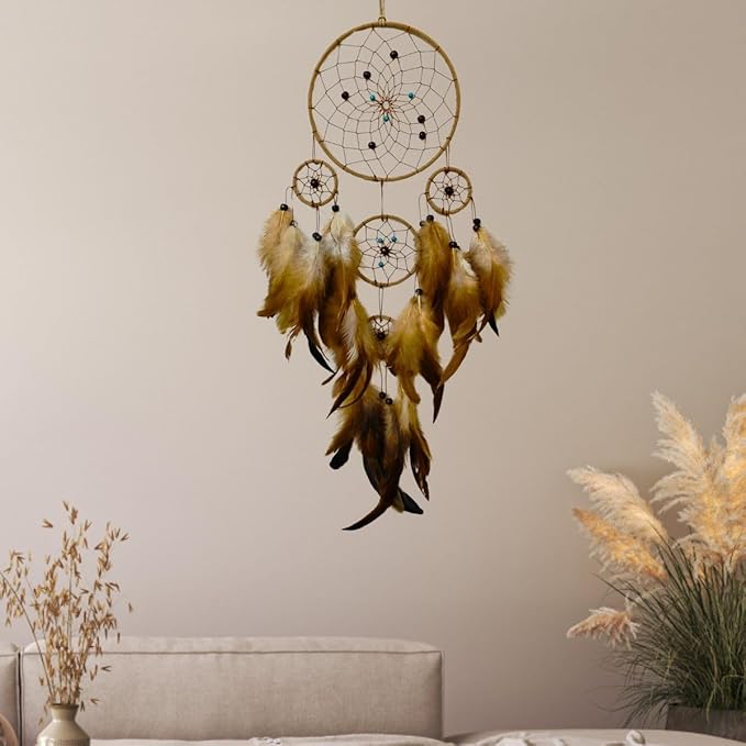 Dream Catchers for Adults Original Dream Catcher Wall Decor for Bedroom Boho Hanging Ornament with Natural Feathers for Living Room Large