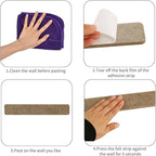 Vuzvuv 8 pcs Bulletin Board Bar Strips with 50 Pushpins & 10 Wooden Clip pins，Self Adhesive Cork Board for Wall，Felt Pin Board for School，Office Decor(Multi-Brown)