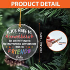 BSQUIELE Personalized Christmas Glass Ornament 2025 - Appreciation Gift for Coworkers - Funny Birthday Friendship Thank You Gift for Work Bestie Friends, Boss, Manager, ColleagueTree Decoration