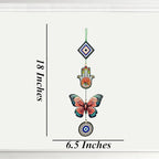 Decorative Bird Mobile Wall Hanging, Colorful Swallow Design with Flowers, Traditional Tattoo Style Art (Butterfly_Hanging_D_1)
