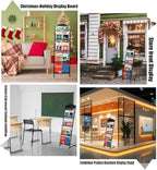 LIWSHWZ Brochure Display Stand,4-Tier Magazine Rack,Floor-Standing Magazine Literature Display Stand with Wheels,High-hardness metal,for Shop Exhibitions Office