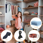 AHANDMAKER 10Pcs Plastic Hanger, Scarf Hanger Black Rectangular Towel Holders Space Saving Scarf Organizer Hooks Closet Organizers and Storage for Ties Scarves Belts, 8.4x3Inch