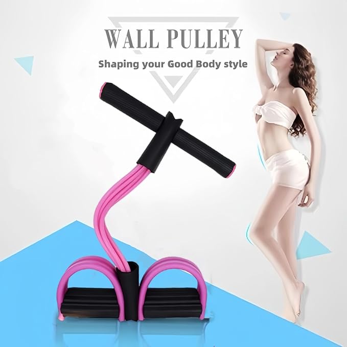 Resistance Bands for Exercise,6-Tube Elastic Yoga Pedal Puller Resistance Band, Natural Latex Tension Rope Fitness Equipment, for Abdomen/Waist/Arm/Leg Stretching Slimming Training