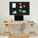 Bulletin Board, 6 Pcs Large Cork Board for Wall 36" x 24", Felt Pin Board Tiles with 40 Pushpins, CorkBoards for Office Home Decor