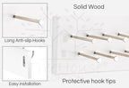 TreeHouse London Tie Rack Organizer – Holds 40 Large Ties – Solid Wood & Sturdy Metal Storage Holder for Closet – Wall Mounted Tie Display Hanger for Wall, Bedroom (White) 16''L x 4.25''H