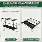 Folding Umbrella Storage Stand Rack Holder Organizer Free Standing Industrial Umbrella Rack for Entryway Home Commercial Office Hotel Entry Hallway Patio Décor with Removable Drip Tray