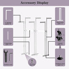 Clothing Racks - Retail - Display - Metal Garment Racks Heavy Duty for Hanging Clothes, Rolling White Commercial Clothing Display Rack Stand with Wheels (6 Arm,White)