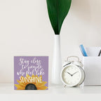 Sunflowers Purple Room Decor Sunflower Gifts for Women Spring Decor Purple Accessories Sunflower Wooden Box Sign for Home Office Desk Tabletop Shelf