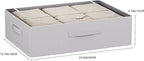 CYhom Under Bed Storage Bins Frame Storage Box Oxford Fabric Sturdy Underbed Container Foldable Stackable Large Capacity Clothes Organizer (Grey, 23.6" x 19.7" x 6.3")