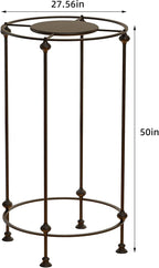 Round Clothes Display Retail Rack, Floor-Standing Heavy-Duty Garment Hanging Rack, Clothing Racks with Topper, Multi-Purpose Clothing Organizer for Boutique Retail Store Laundry Home Black