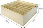 3 Pack Bra Underwear Drawer Organizer Dividers Foldable Dresser Closet Organizers and Storage Boxes for Bra, Socks, Underwear, Ties(Beige)