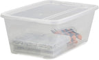 Life Story 6 Liter Shoe, Accessory, and Closet Plastic Storage Box Multi-Purpose Lidded Stacking Tote Containers, Clear (30 Pack)