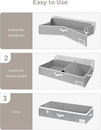StorageWorks Extra Large Under Bed Storage Containers with Handles and Label Holder, 2 Pack Ultra-thick Fabric Underbed Bins, Closet Organizer for Clothes, Blankets, Sweater