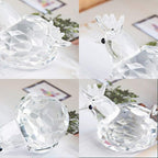 LONGWIN Crystal Animal Figurines Mini Glass Chicken Statues Home Table Decoration Ornaments Collectible