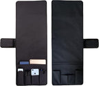 Wanty Sofa Armrest Organizer Couch Arm Chair Caddy Sofa Cover Storage Holder for Remote Control Magazine Book Smart Phone Tablet Drinks and Water Bottle (Black)