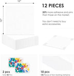 Large Cork Board for Walls 48"x36" |Cork Board Alternative| 12 Pack Felt Wall Tiles| White Bulletin Board with Removable Adhesive | Cork Boards Pinboard for Office Home Classroom,White